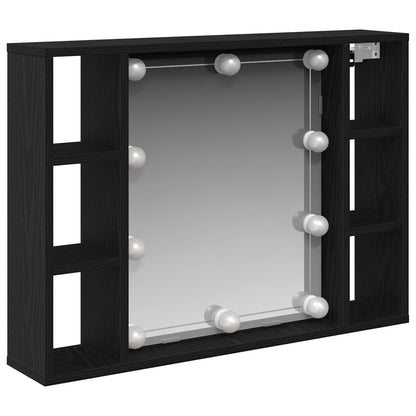 Mirror Cabinet Black Oak 76 x 15 x 55 cm Engineered Wood