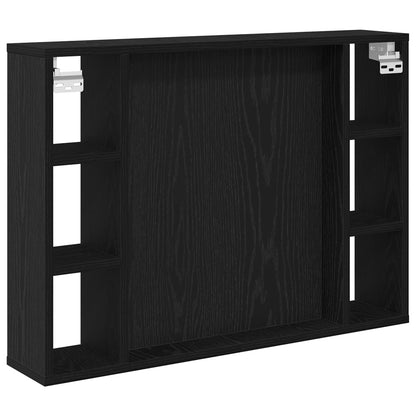 Mirror Cabinet Black Oak 76 x 15 x 55 cm Engineered Wood