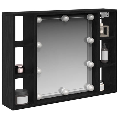 Mirror Cabinet Black Oak 76 x 15 x 55 cm Engineered Wood