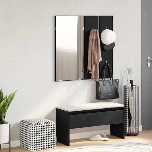 Hallway Furniture Set 4 pcs Black Oak 80 x 30.5 x 40 cm