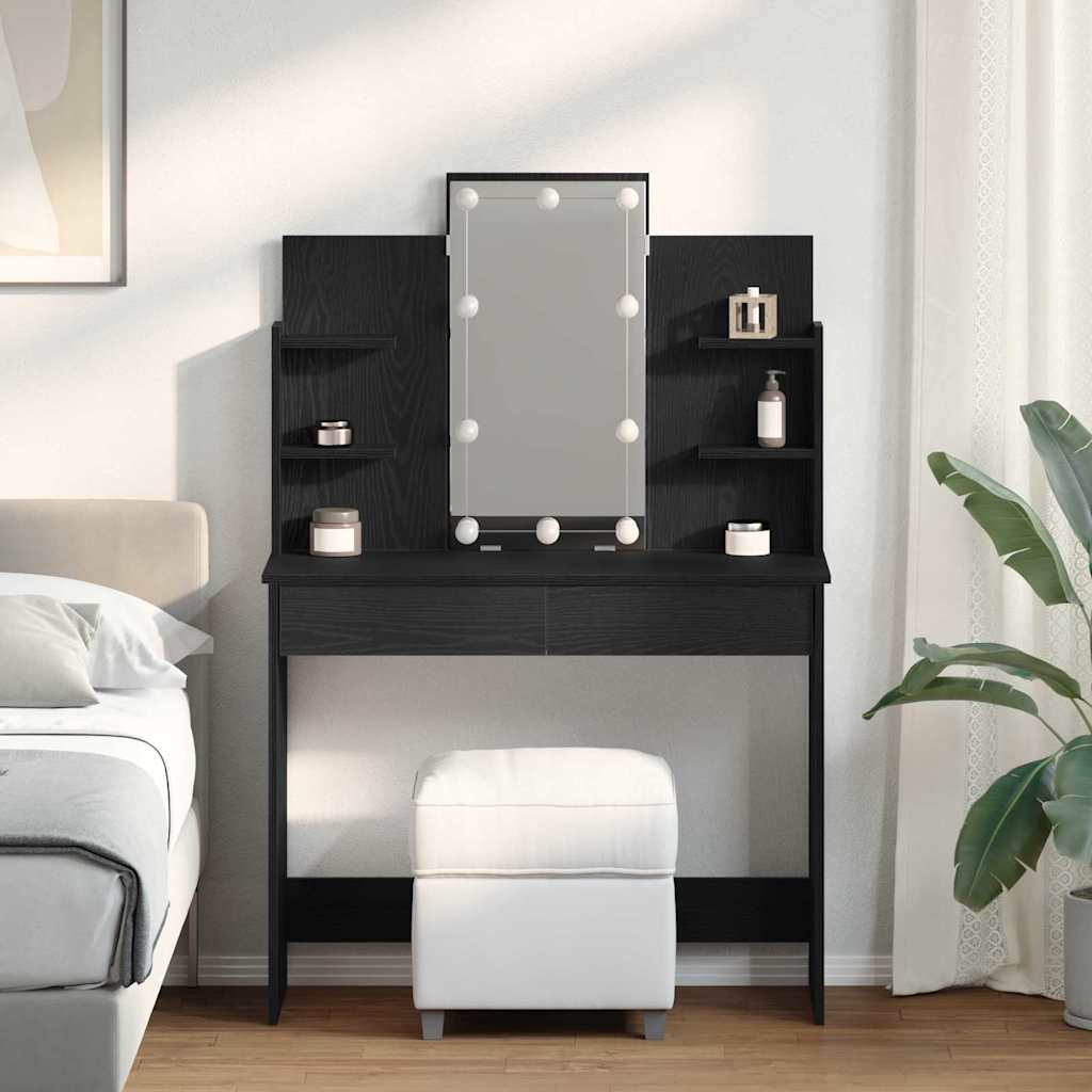 Dressing Table Black oak 96 x 40 x 142 cm Engineered Wood