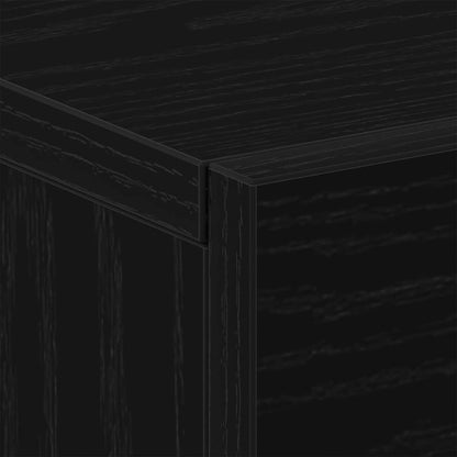 Wall-mounted Bedside Cabinet Black Oak 35 x 35 x 20 cm