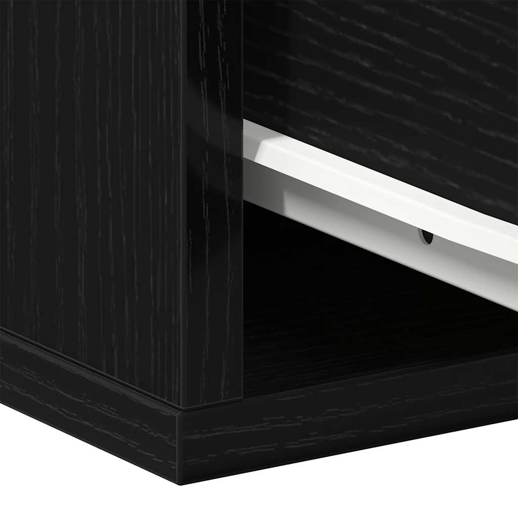 Wall-mounted Bedside Cabinet Black Oak 35 x 35 x 20 cm