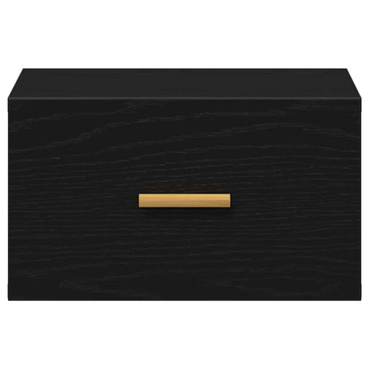 Wall-mounted Bedside Cabinet Black Oak 35 x 35 x 20 cm