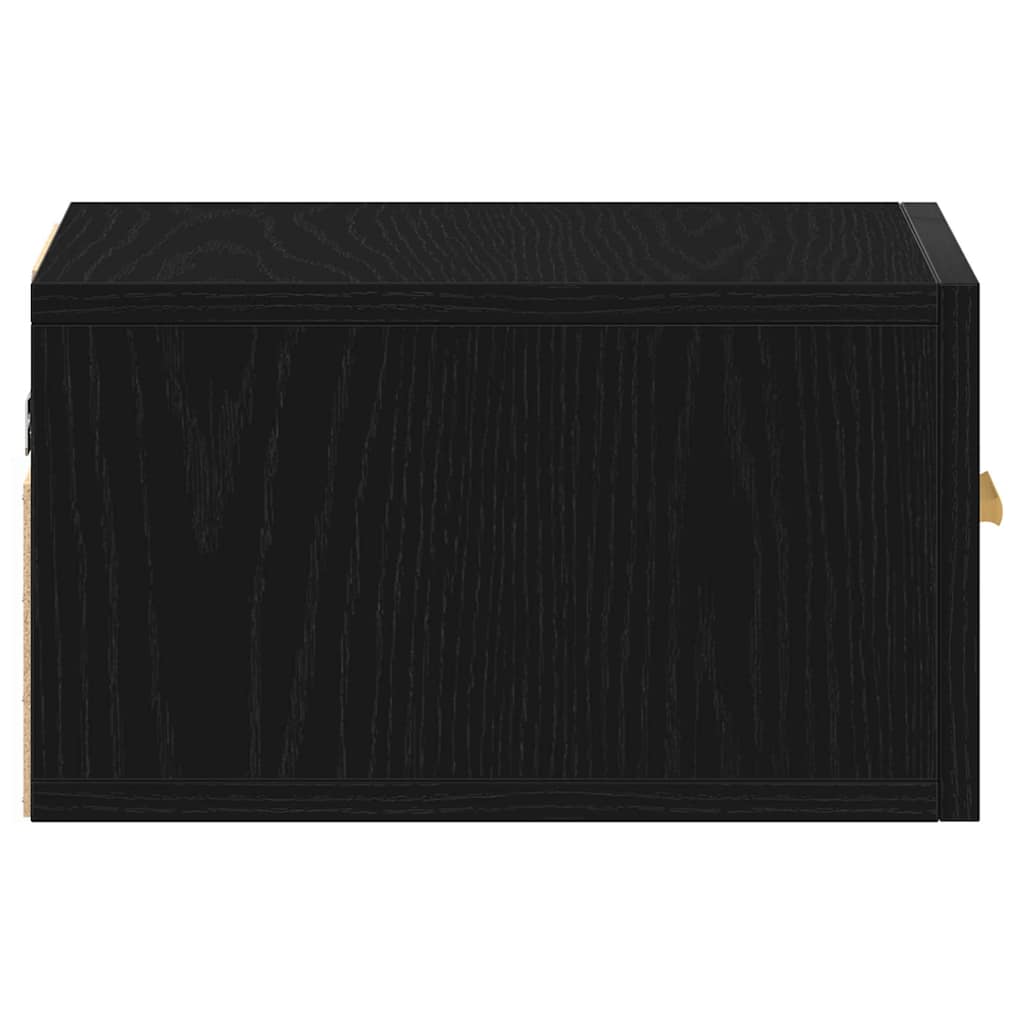 Wall-mounted Bedside Cabinet Black Oak 35 x 35 x 20 cm