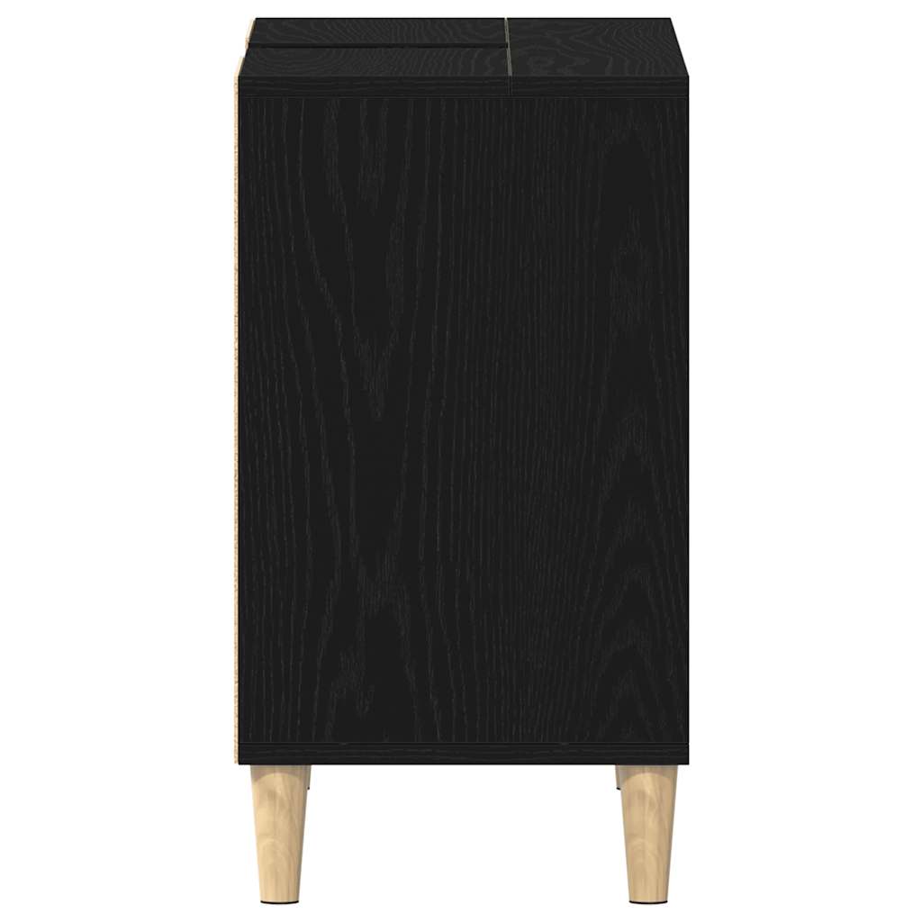 Sink Cabinet Black Oak 80x33x60 cm Engineered Wood