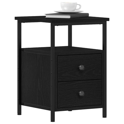 Bedside Cabinet Black Oak 34x35.5x50 cm Engineered Wood