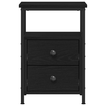 Bedside Cabinet Black Oak 34x35.5x50 cm Engineered Wood