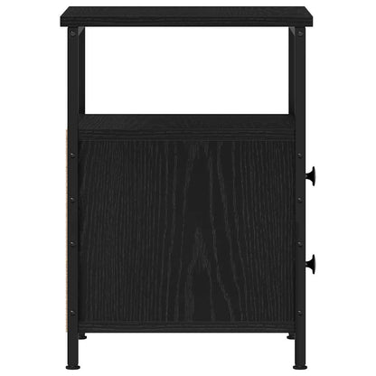 Bedside Cabinet Black Oak 34x35.5x50 cm Engineered Wood
