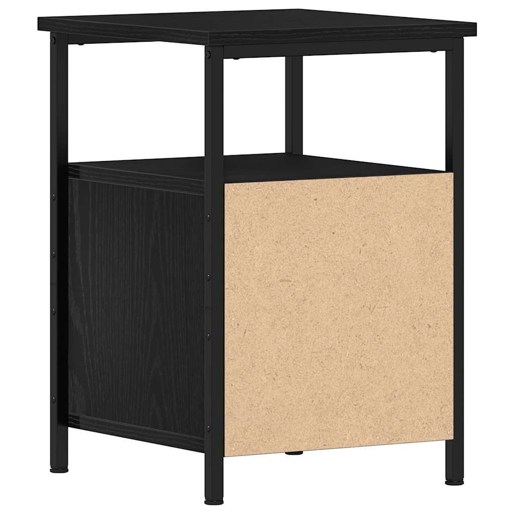 Bedside Cabinet Black Oak 34x35.5x50 cm Engineered Wood