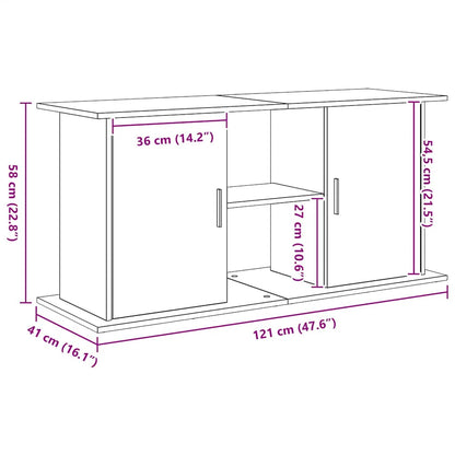 Aquarium Stand Black Oak 121x41x58 cm Engineered Wood
