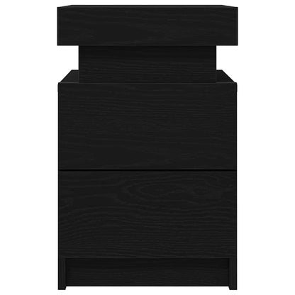 Bedside Cabinet Black Oak 35 x 39 x 55 cm Engineered wood