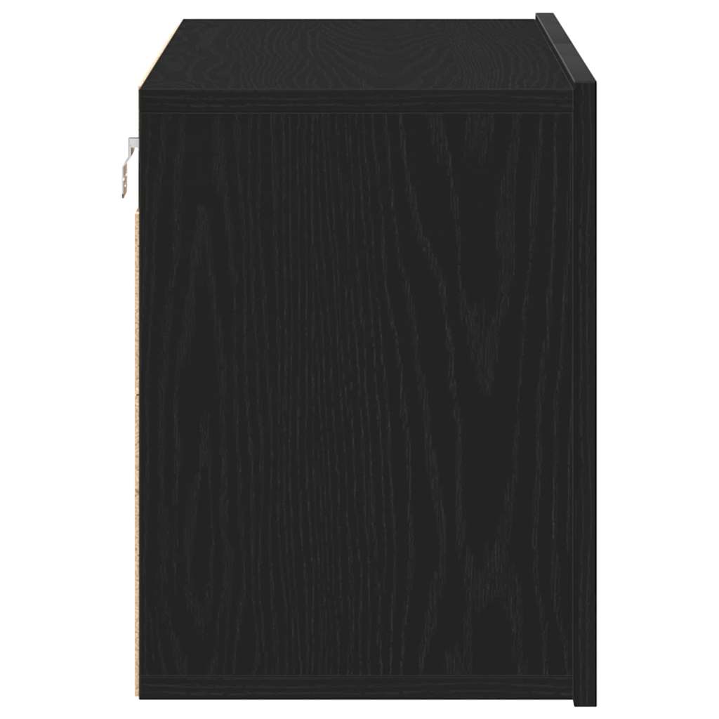 TV Cabinet Black Oak 80x30x41 cm Engineered Wood