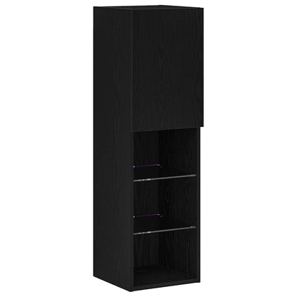 TV Cabinet Set Black Oak 30.5 x 30 x 102 cm Engineered Wood