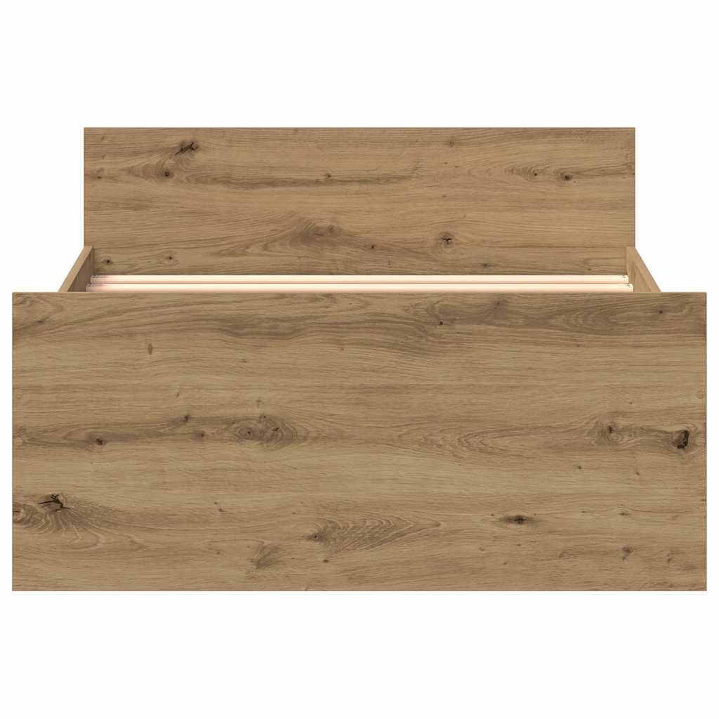 Bed Frame without Mattress Artisan Oak 75x190 cm Engineered Wood