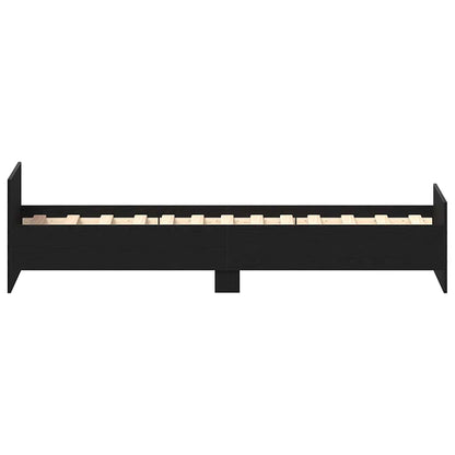 Bed Frame without Mattress Black Oak 75x190 cm Engineered Wood