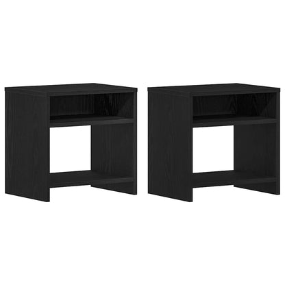 Bedside Cabinets 2 pcs Black Oak 40x30x40 cm Engineered Wood