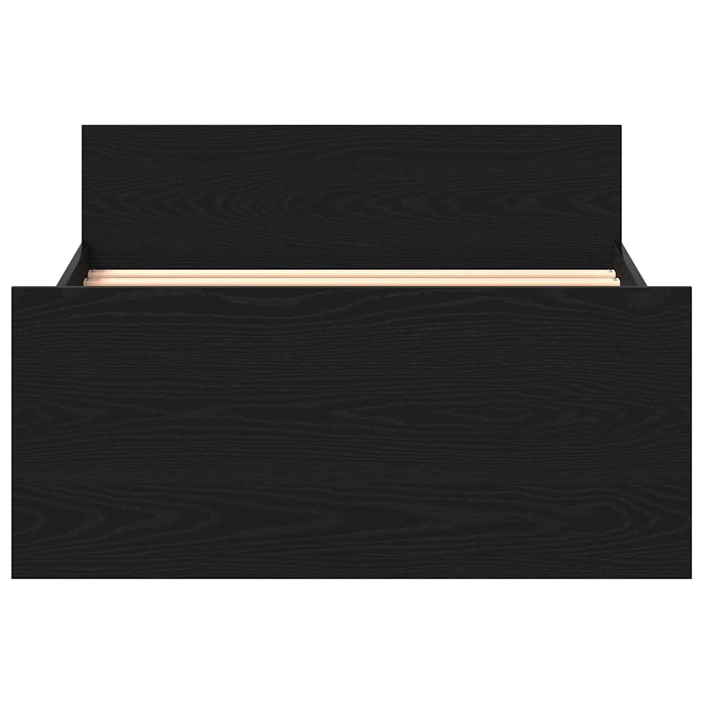 Bed Frame without Mattress Black Oak 90x200 cm Engineered Wood