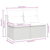 2 Piece Garden Sofa Set with Cushions Black Poly Rattan Acacia