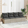 2 Piece Garden Sofa Set with Cushions Light Grey Poly Rattan Acacia