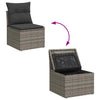 2 Piece Garden Sofa Set with Cushions Grey Poly Rattan Acacia