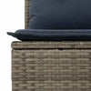 10 Piece Garden Sofa Set with Cushions Grey Poly Rattan Acacia