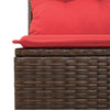 10 Piece Garden Sofa Set with Cushions Brown Poly Rattan Acacia