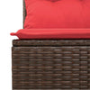 11 Piece Garden Sofa Set with Cushions Brown Poly Rattan Acacia