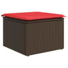 10 Piece Garden Sofa Set with Cushions Brown Poly Rattan Acacia