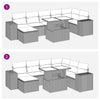 10 Piece Garden Sofa Set with Cushions Brown Poly Rattan Acacia
