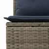 15 Piece Garden Sofa Set with Cushions Grey Poly Rattan Acacia