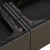 11 Piece Garden Sofa Set with Cushions Black Poly Rattan Acacia