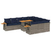 11 Piece Garden Sofa Set with Cushions Grey Poly Rattan Acacia