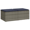 2 Piece Garden Sofa Set with Cushions Grey Poly Rattan Acacia