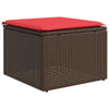 2 Piece Garden Sofa Set with Cushions Brown Poly Rattan Acacia