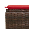 2 Piece Garden Sofa Set with Cushions Brown Poly Rattan Acacia