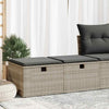 2 Piece Garden Sofa Set with Cushions Light Grey Poly Rattan Acacia