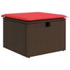 2 Piece Garden Sofa Set with Cushions Brown Poly Rattan Acacia