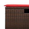 2 Piece Garden Sofa Set with Cushions Brown Poly Rattan Acacia