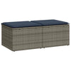 2 Piece Garden Sofa Set with Cushions Grey Poly Rattan Acacia