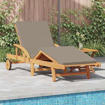 Sun Lounger Taupe 200 x 67 x 84 cm Solid Acacia Wood