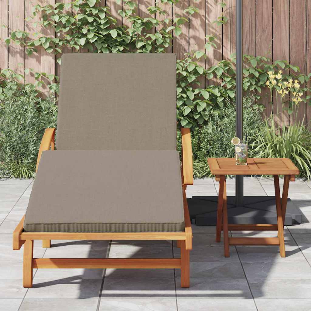Sun Lounger Taupe 200 x 67 x 84 cm Solid Acacia Wood