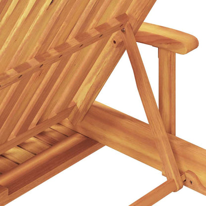 Sun Lounger Red 200 x 67 x 84 cm Solid Acacia Wood
