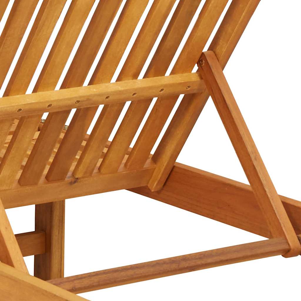 Sun Lounger Reclining Brown 199 x 63 x 85 cm Solid Acacia Wood