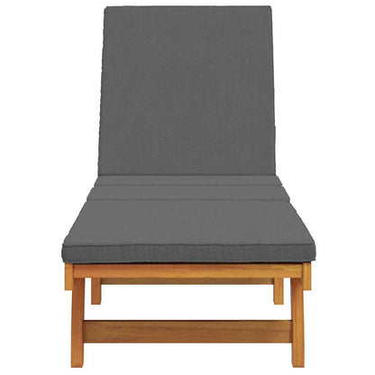 Sun Lounger Reclining Brown 199 x 63 x 85 cm Solid Acacia Wood