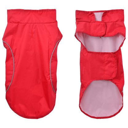 Dog Raincoat with Reflective Strips Polyester Red XXS