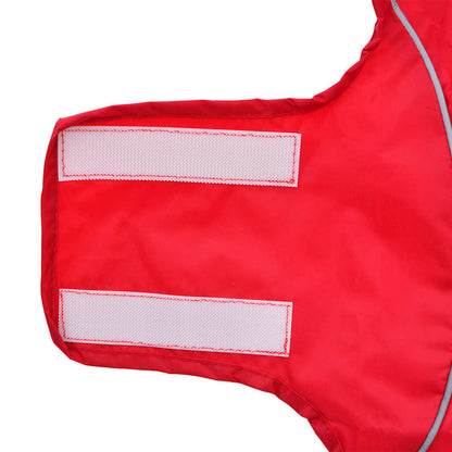 Dog Raincoat with Reflective Strips Polyester Red M
