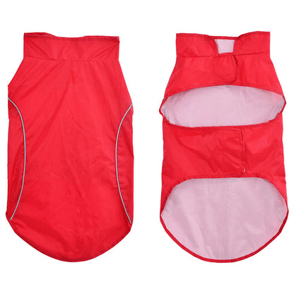 Dog Raincoat with Reflective Strips Polyester Red L