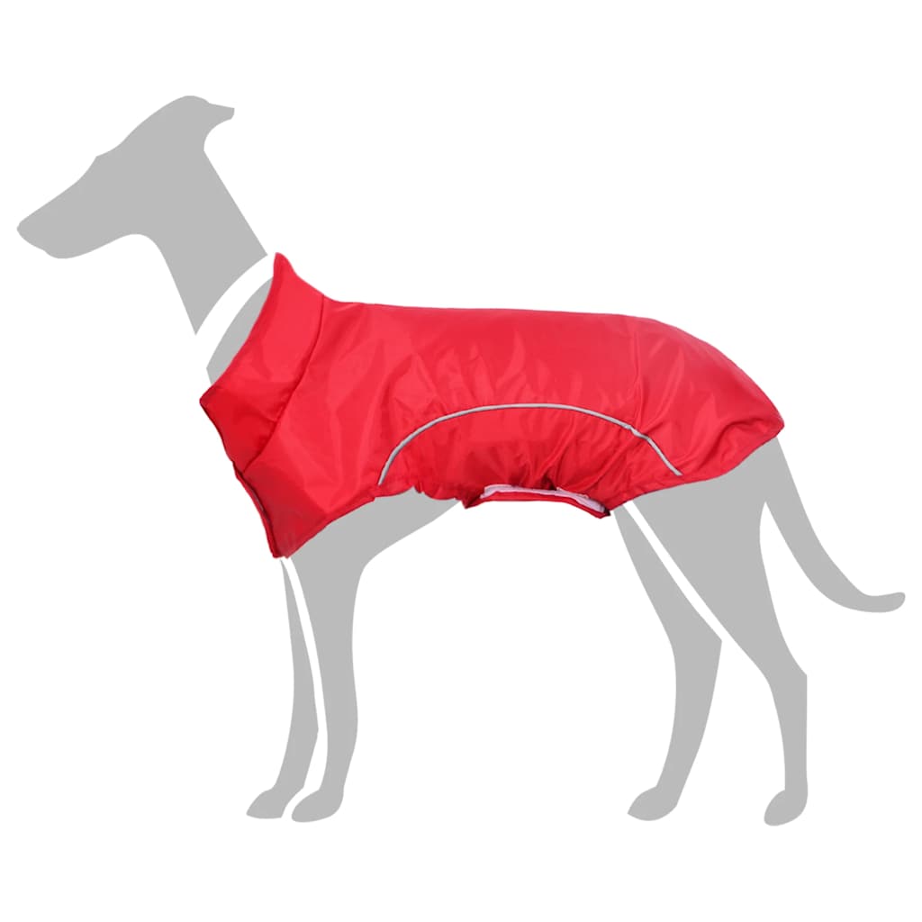 Dog Raincoat with Reflective Strips Polyester Red L