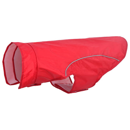 Dog Raincoat with Reflective Strips Polyester Red XL